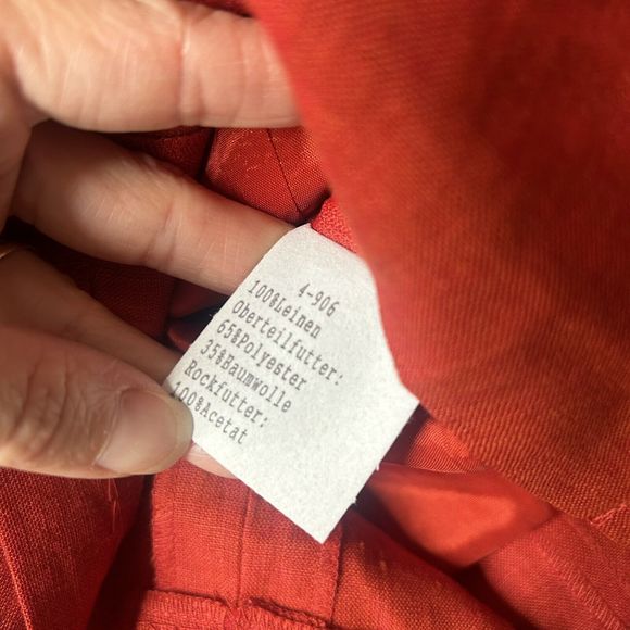 Country Line 34 M/L Women’s Embellished Linen Sheath Dress Red BulgarianART*snag - Picture 9 of 15